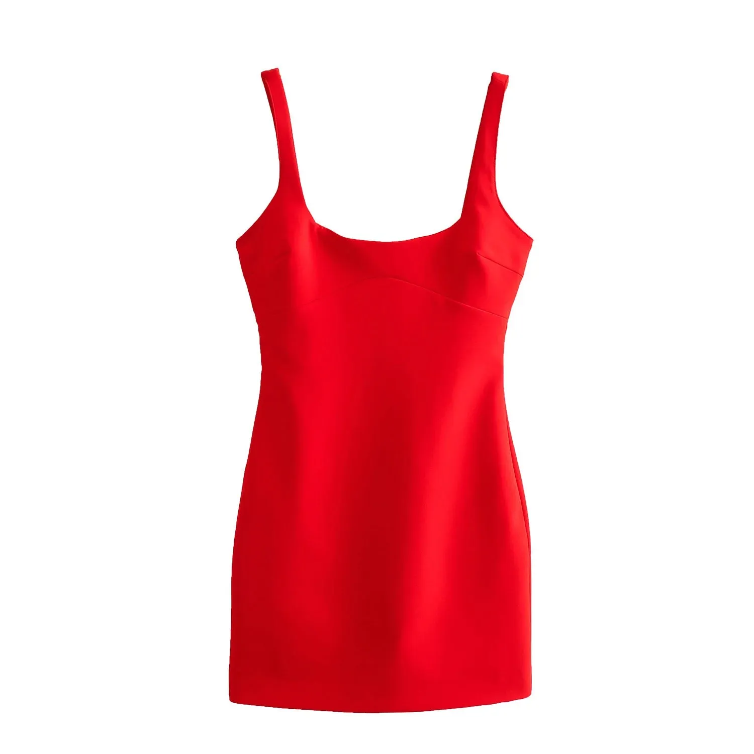LVSANW TRAF-Women's Sleeveless Mini Dress, Female Bodycon Dresses, Elegant Back Zipper, Monochromatic, Sexy, Summer, 2024