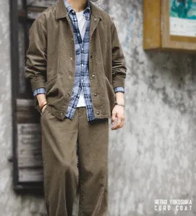 Maden Men's Corduroy Pants Large Size Baggy Vintage Wide Pants Loose Straight Cargo Trousers Male Winter Warm Classic Streetwear