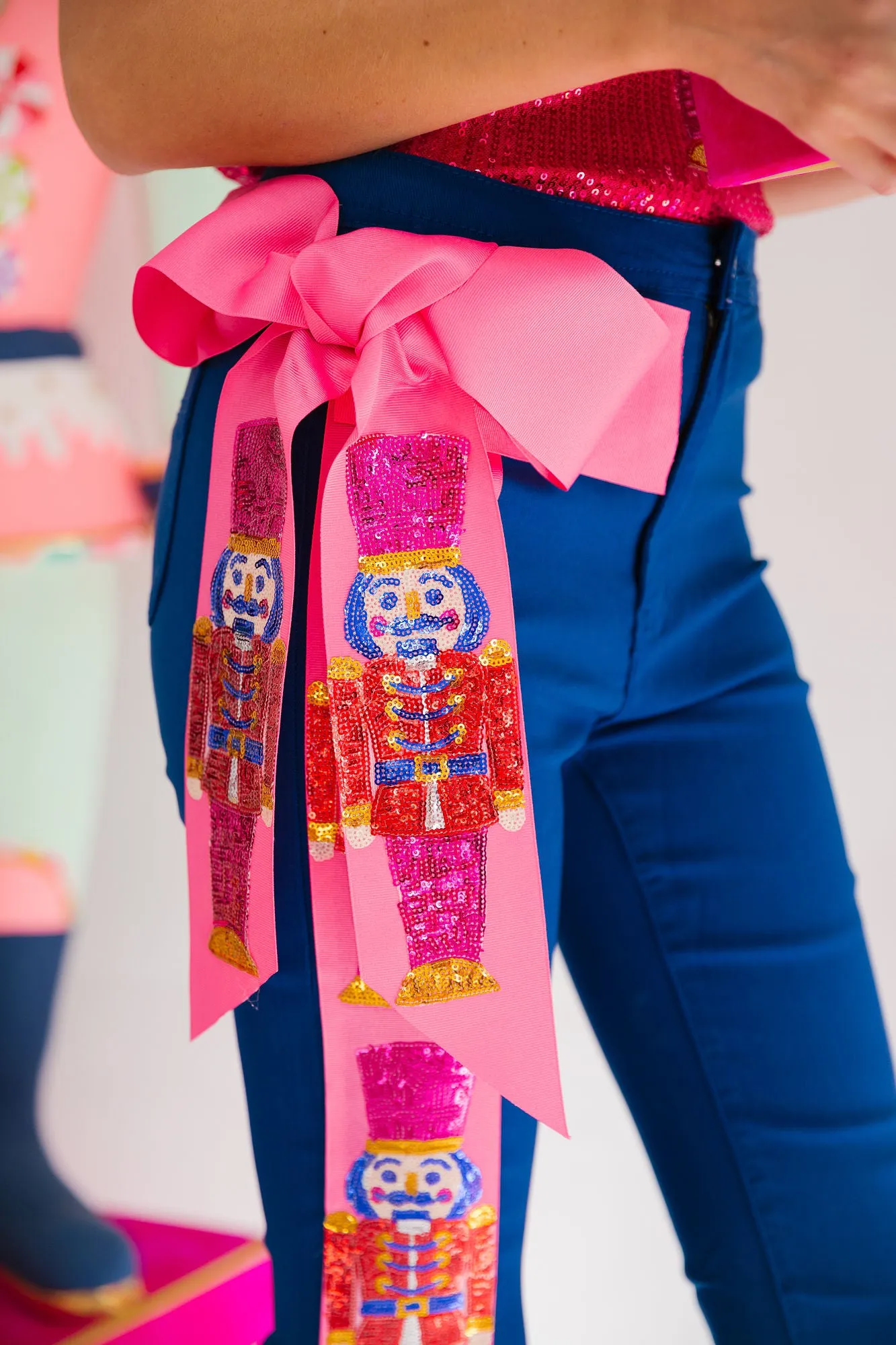NUTCRACKER SEASON BLUE FLARE PANTS
